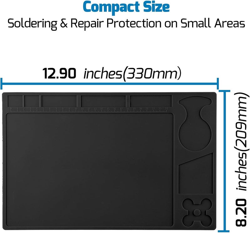 WeP M150 Silicone Soldering Mat 12.9x8.2 inches Heat-resistant with 5 Function Zones, Soldering Mat for, electronics repair, DIY Projects - Image 3